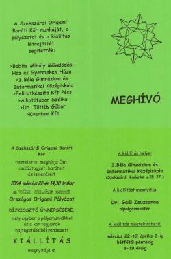 Origami pályázat és kiállítás - Vizi világ - 2004