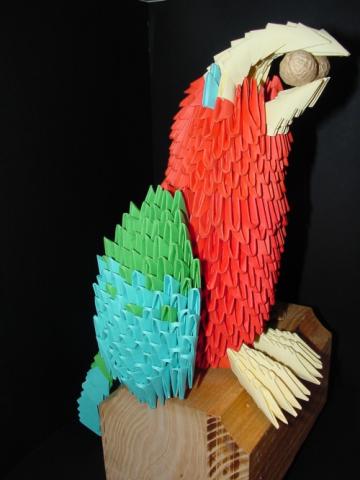 Papagáj 1000 papír technikával