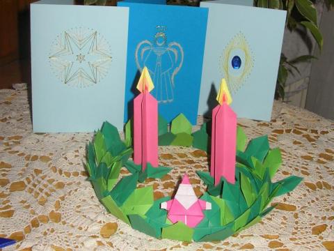 Adventi koszorú 2 gyertyával