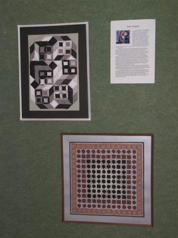 Részlet Újhegyi Györgyné Grőbel Eleonóra Vasarely nyomában origamival című kiállításából