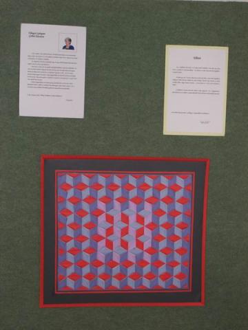 Részlet Újhegyi Györgyné Grőbel Eleonóra Vasarely nyomában origamival című kiállításából