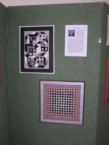 Részlet Újhegyi Györgyné Grőbel Eleonóra Vasarely nyomában origamival című kiállításából